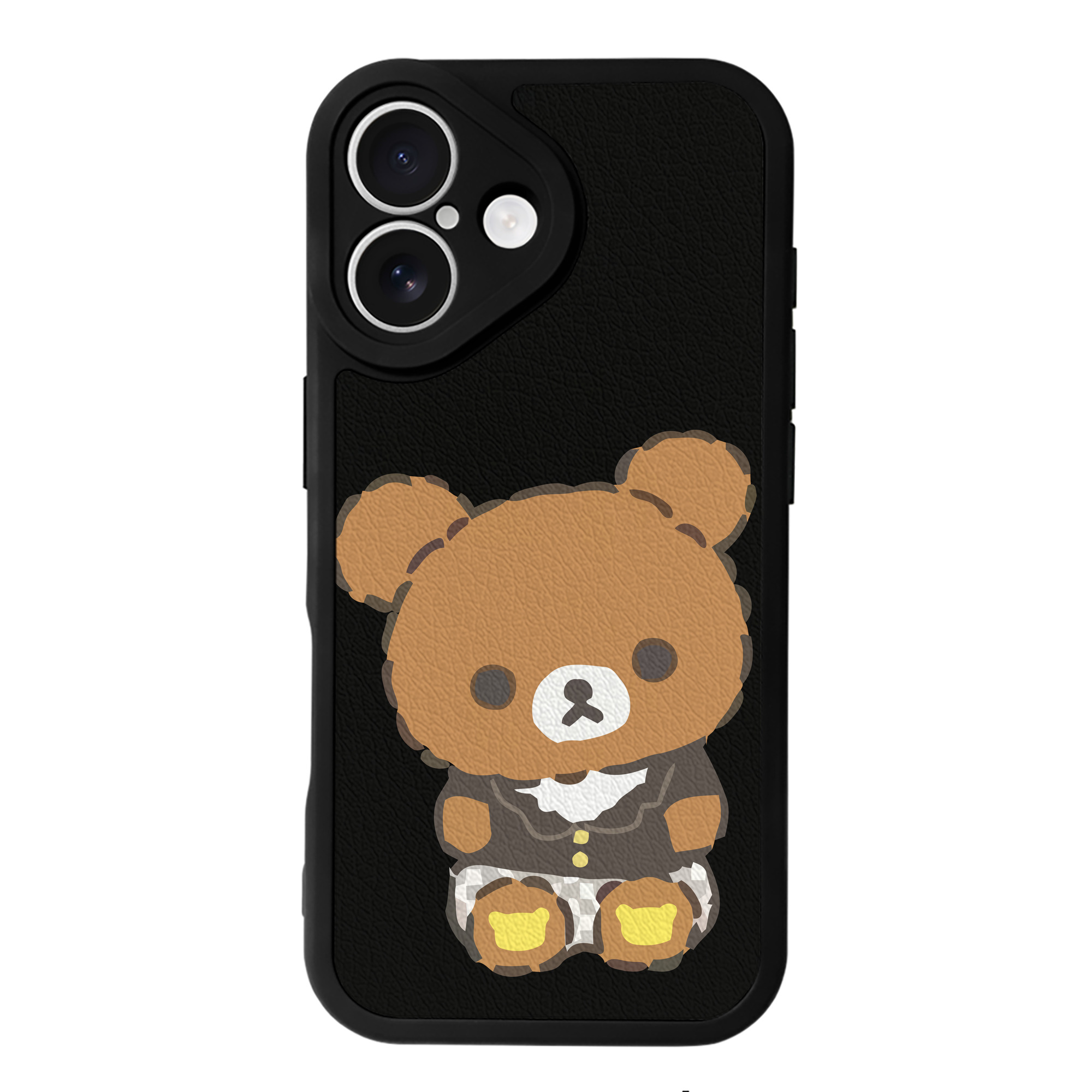 （画像用） リラックマ リラックマ キイロイトリ Rilakkuma Korilakkuma Kiiroitori 【iPhone 16シリーズ対応】シリコンスマホケース（レザー調） 材質：シリコン